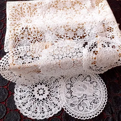 Mantel bordado de encaje químico de lujo, barato, posavasos para textiles para el hogar